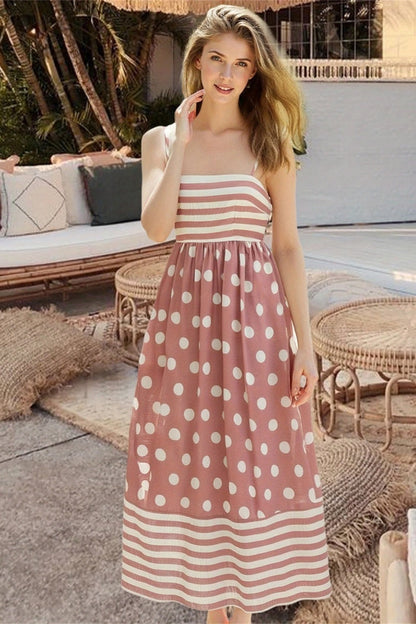 Women's A-Line Sundress with a Mixed Print