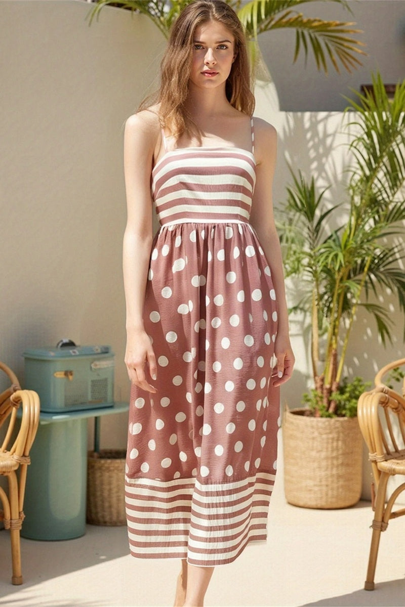 Women's A-Line Sundress with a Mixed Print