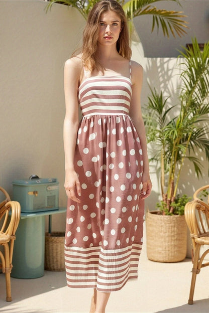 Women's A-Line Sundress with a Mixed Print