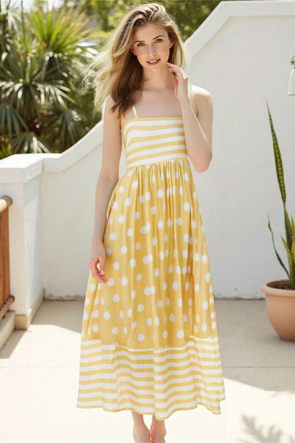 Women's A-Line Sundress with a Mixed Print