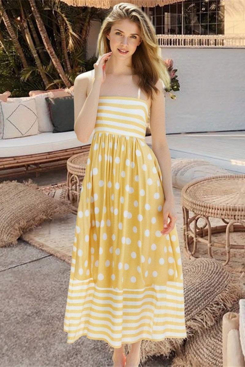 Women's A-Line Sundress with a Mixed Print