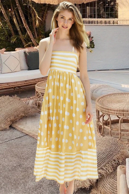 Women's A-Line Sundress with a Mixed Print