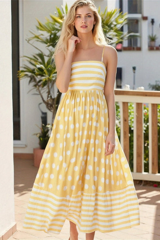 Women's A-Line Sundress with a Mixed Print
