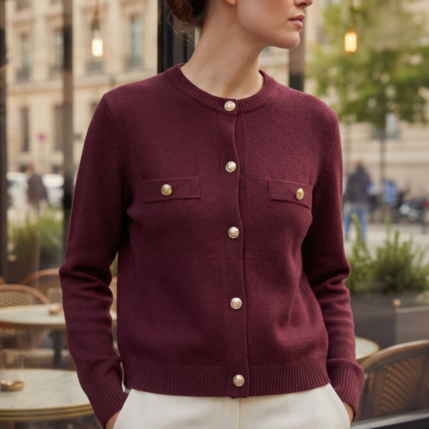 Button Front Knit Cardigan
