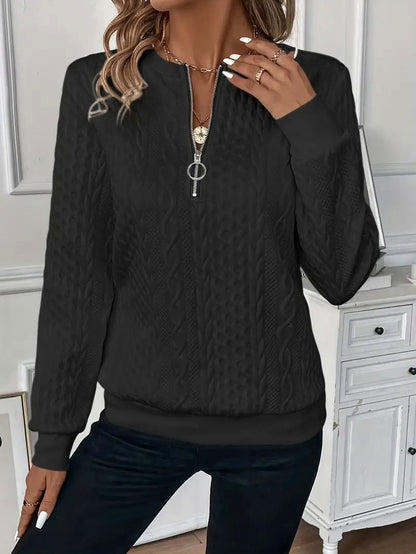Cable Knit Half Zip Sweater