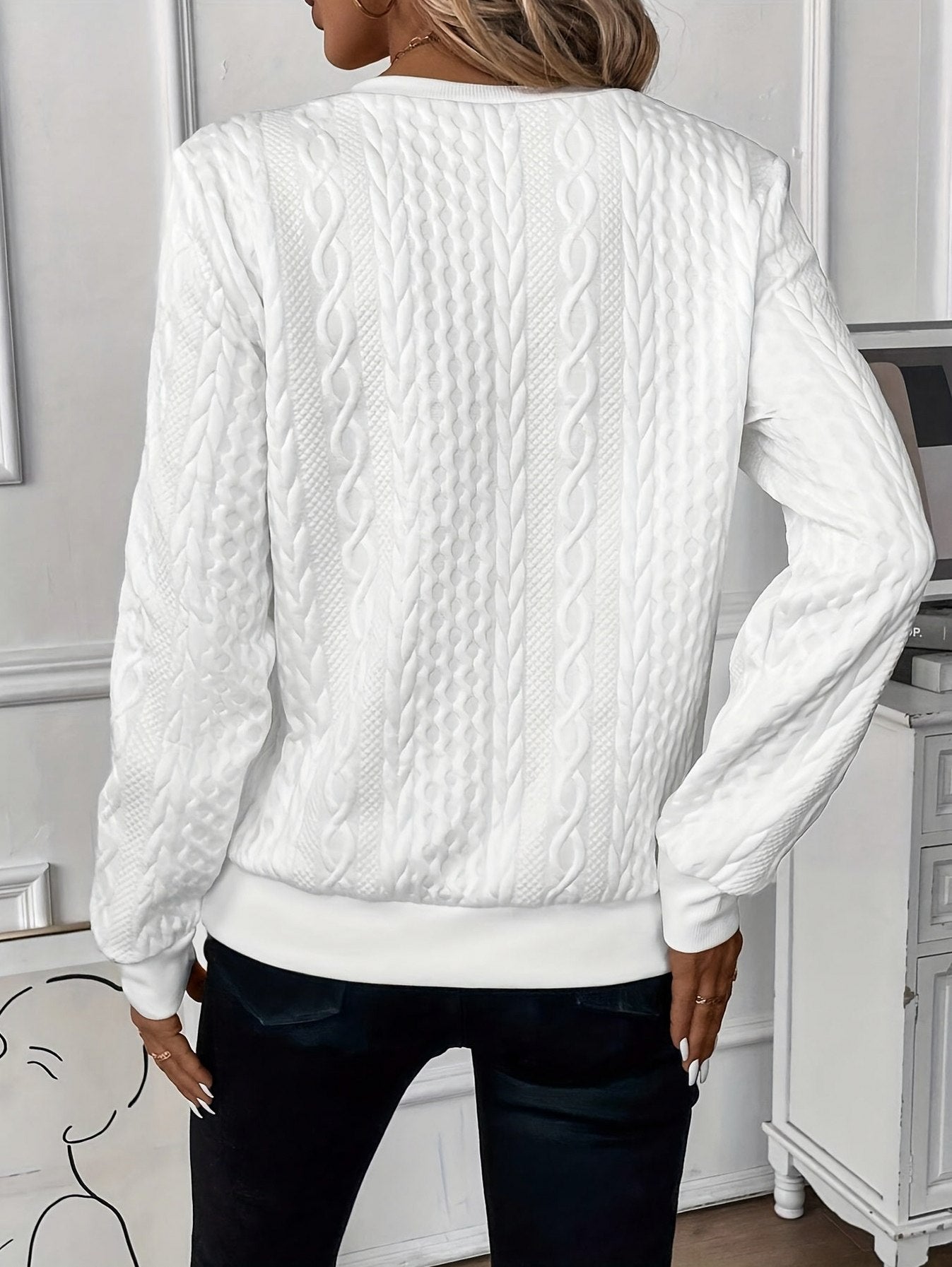 Cable Knit Half Zip Sweater
