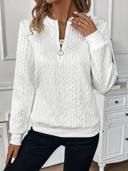 Cable Knit Half Zip Sweater