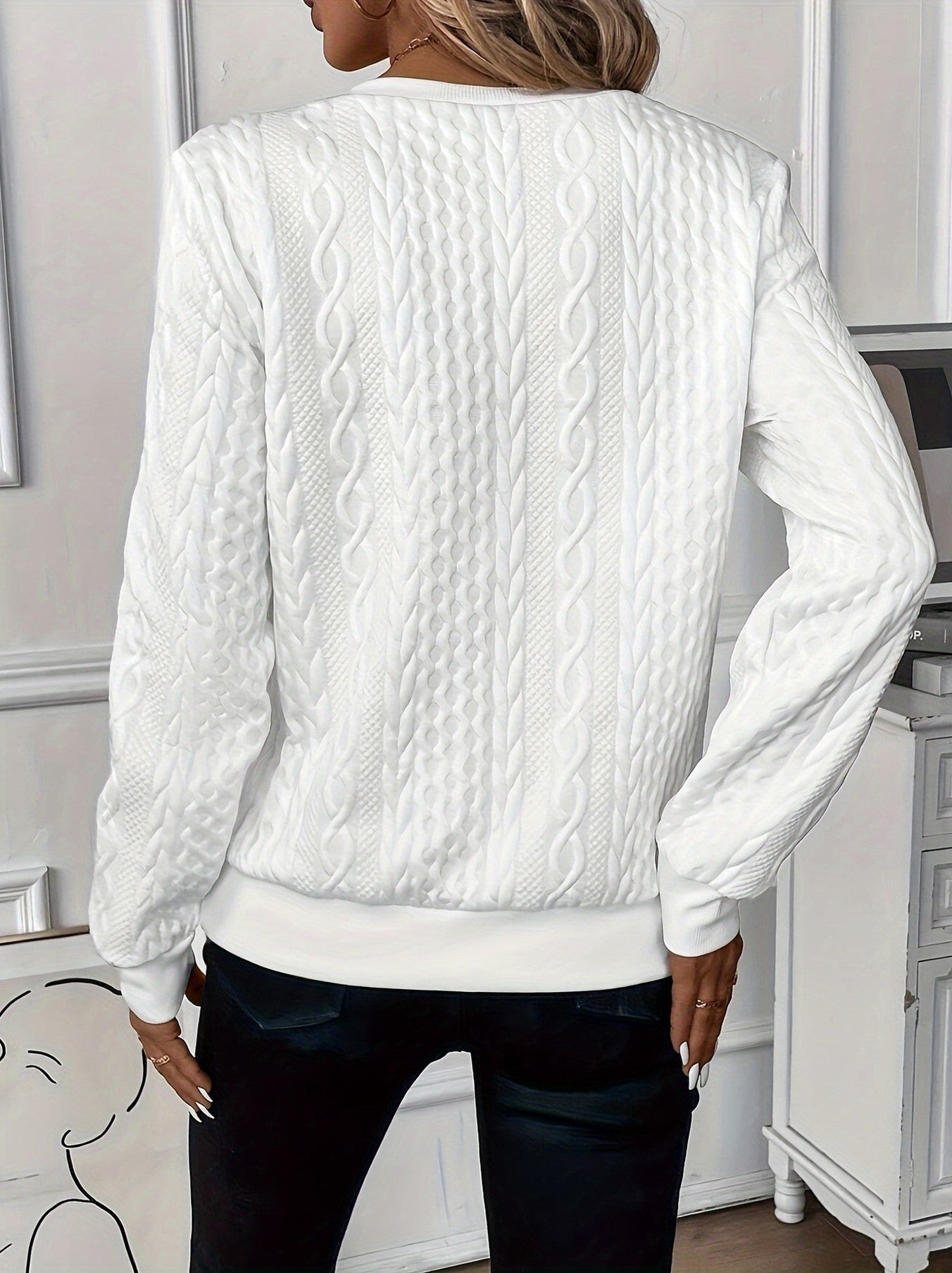 Cable Knit Half Zip Sweater