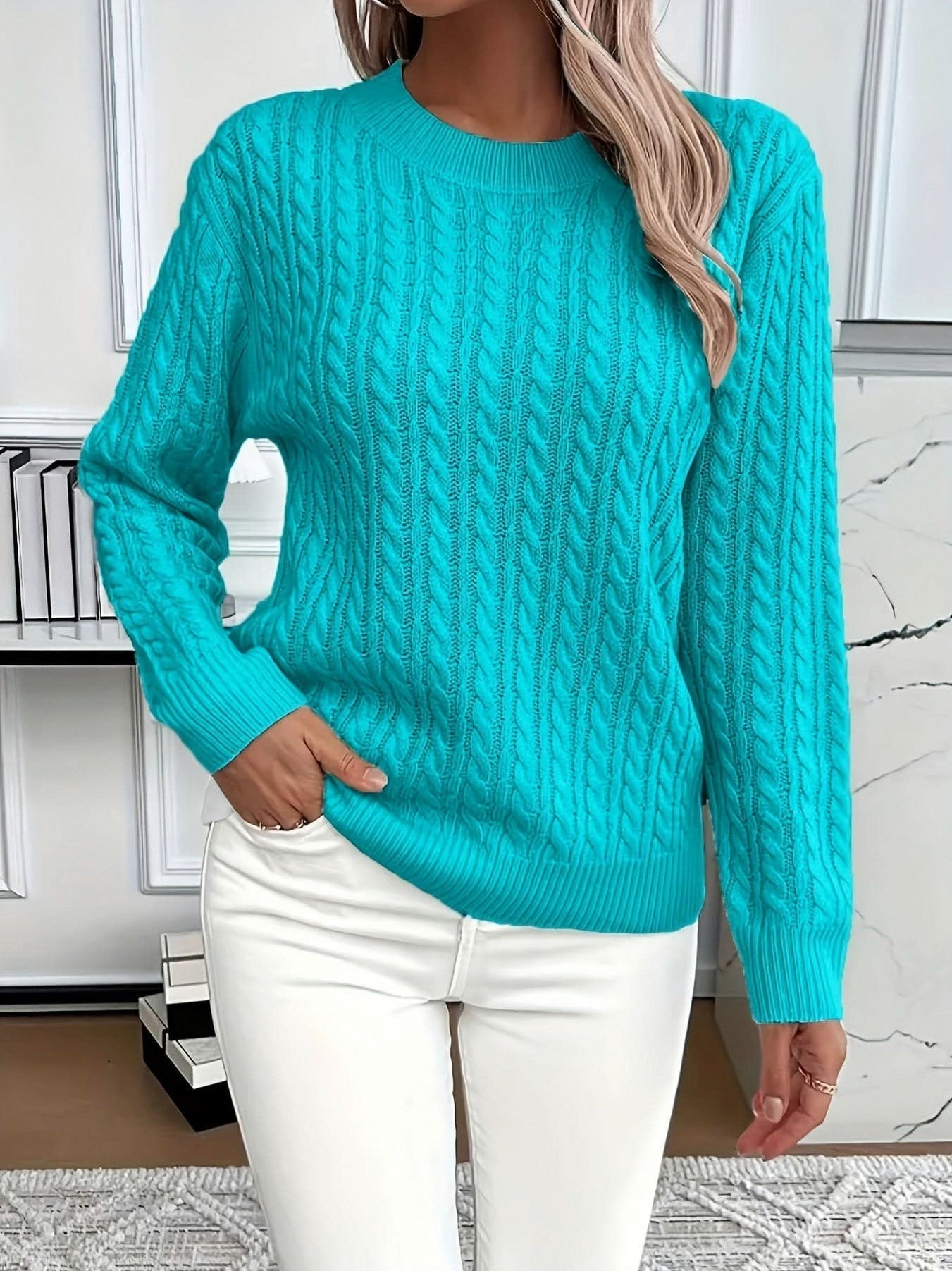 Cable Knit Long Sleeve Sweater