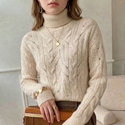 Cable Knit Turtleneck Sweater