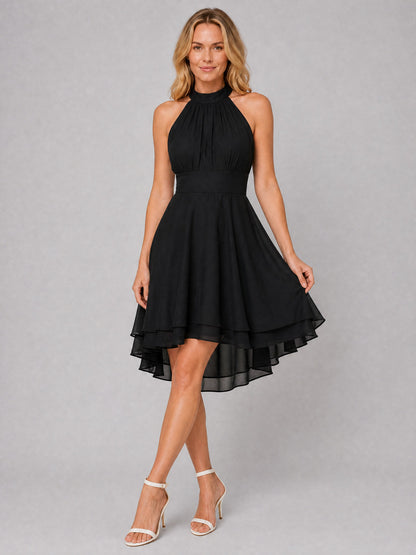 Chiffon Halter High Low Dress