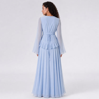 Chiffon Long Sleeve Maxi Dress