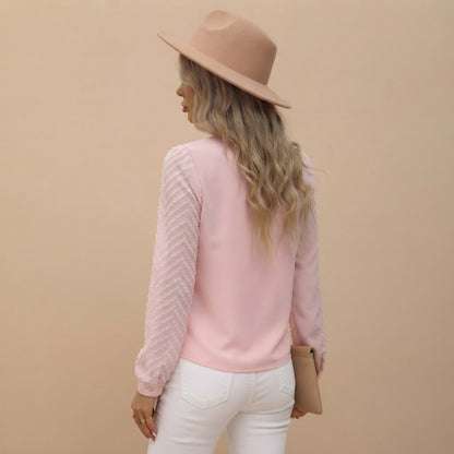 Chiffon Mesh Long Sleeve Blouse