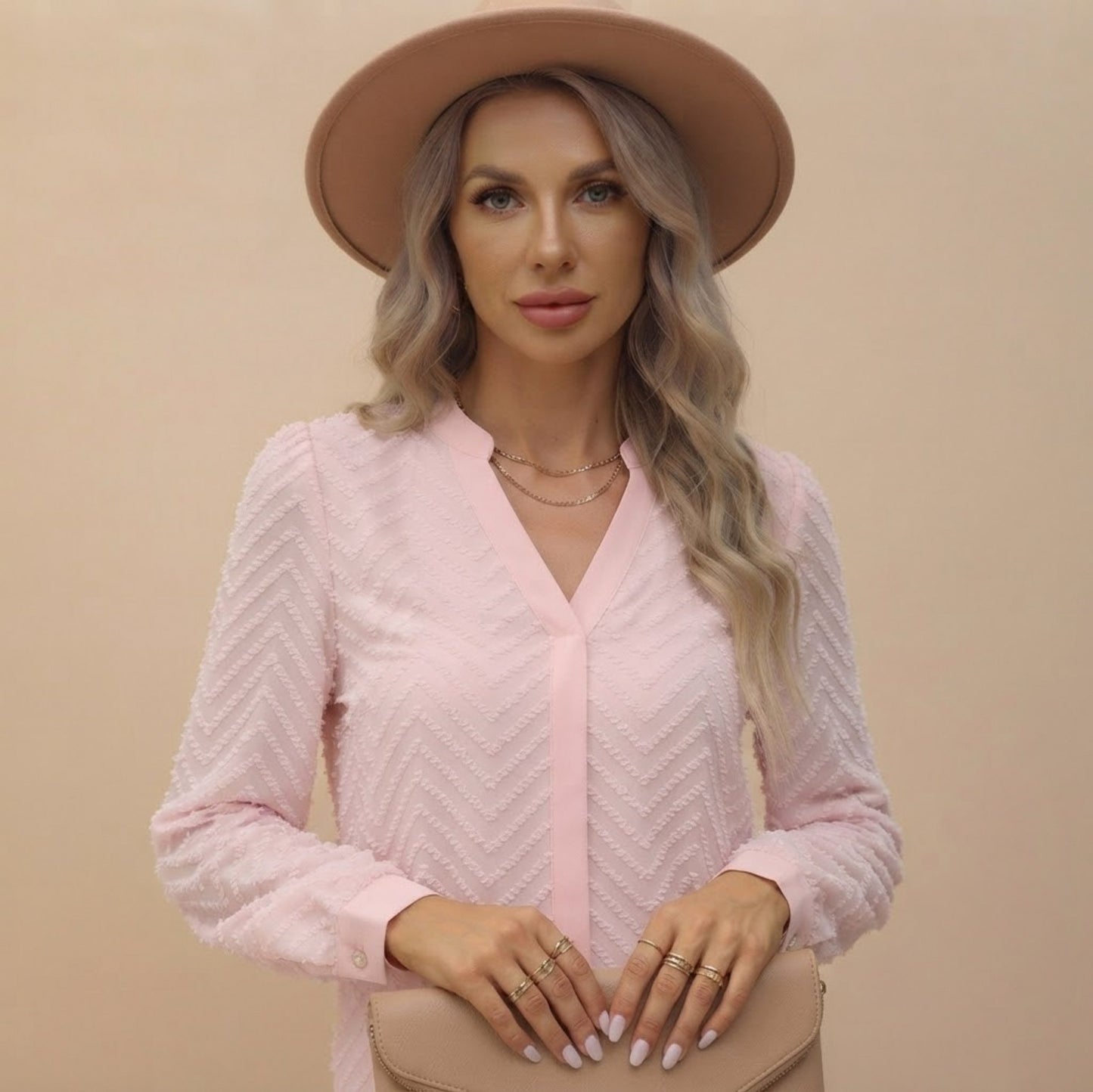 Chiffon Mesh Long Sleeve Blouse