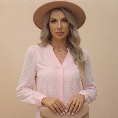 Chiffon Mesh Long Sleeve Blouse