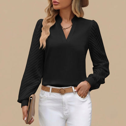 Chiffon Mesh Long Sleeve Blouse