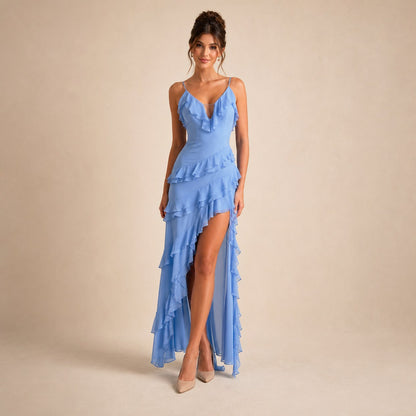 Chiffon Spaghetti Strap Maxi Dress