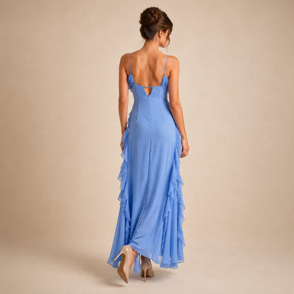Chiffon Spaghetti Strap Maxi Dress