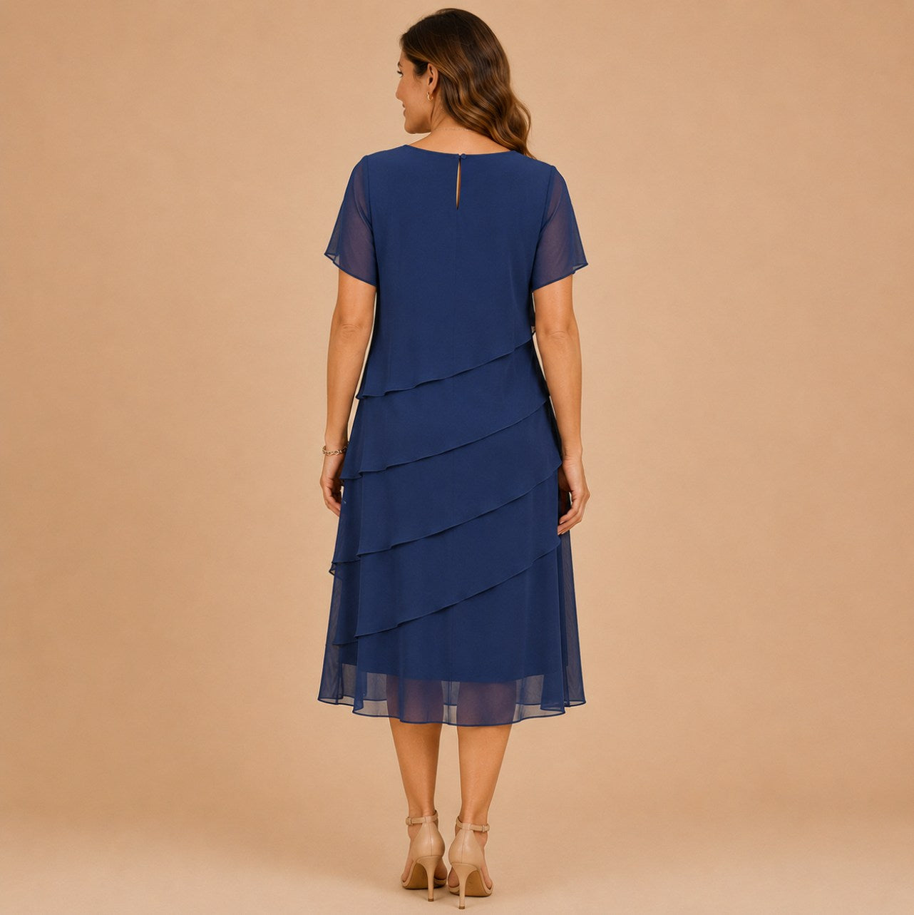 Chiffon Tiered Midi Dress