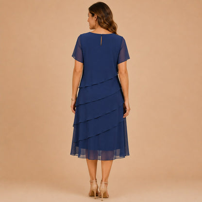 Chiffon Tiered Midi Dress
