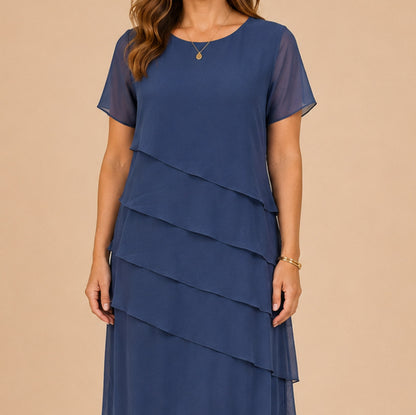Chiffon Tiered Midi Dress
