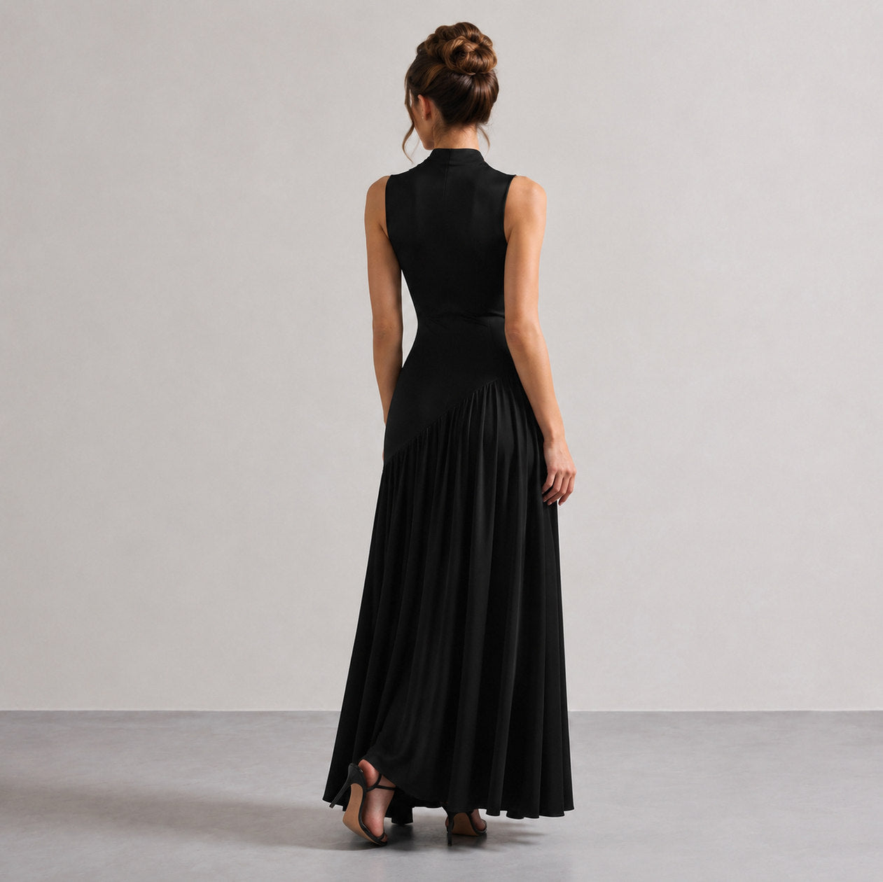 Choker Asymmetrical Maxi Dress