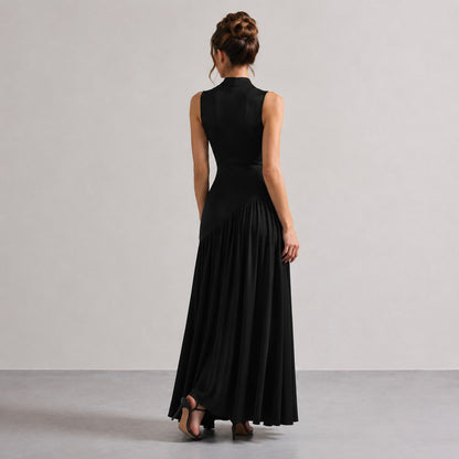 Choker Asymmetrical Maxi Dress