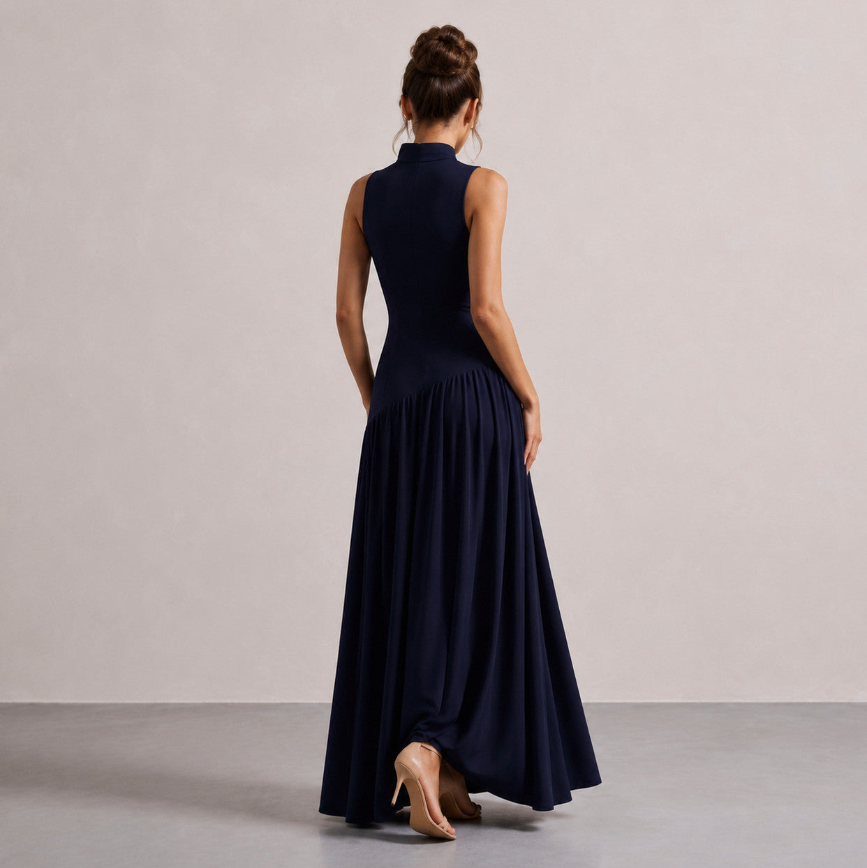 Choker Asymmetrical Maxi Dress