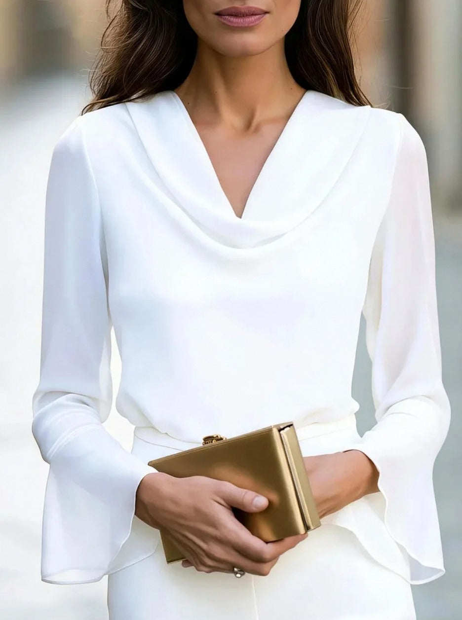 Cowl Neck Chiffon Blouse