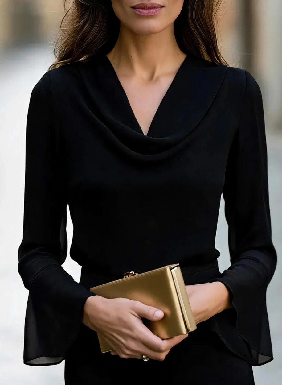 Cowl Neck Chiffon Blouse