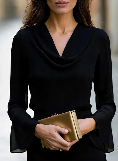 Cowl Neck Chiffon Blouse