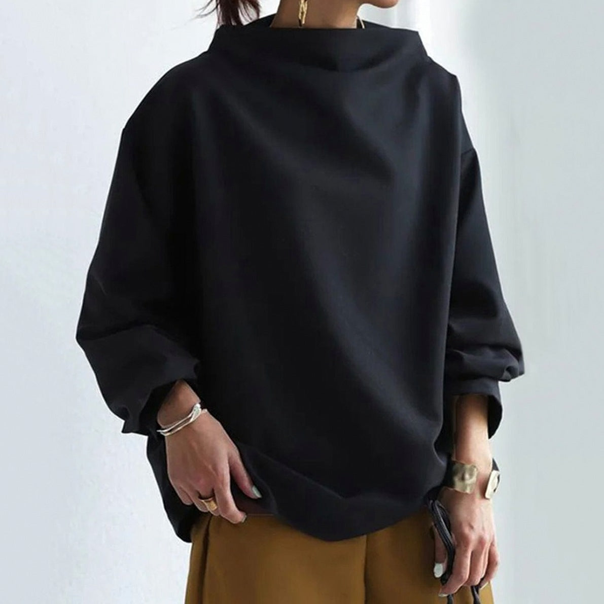 Cowl Neck Long Sleeve Top