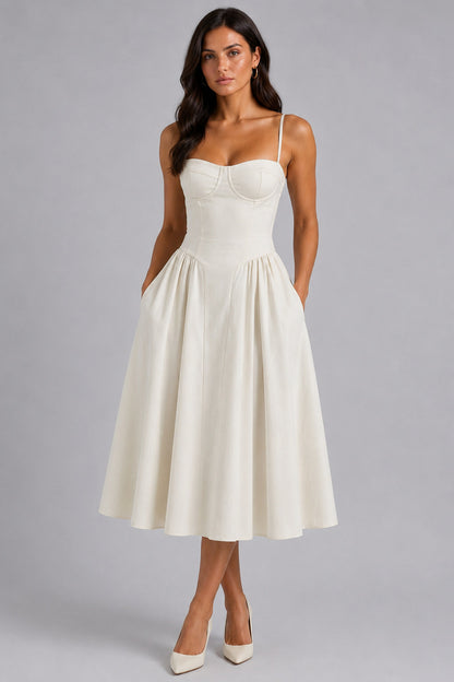 Floral Corset Drop Waist Midi