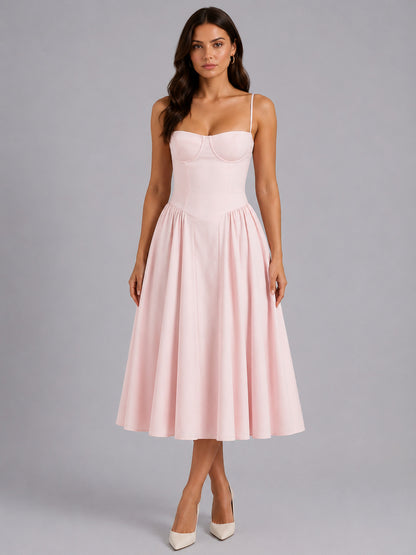 Floral Corset Drop Waist Midi