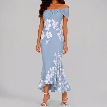 Floral Off Shoulder Midi Dress