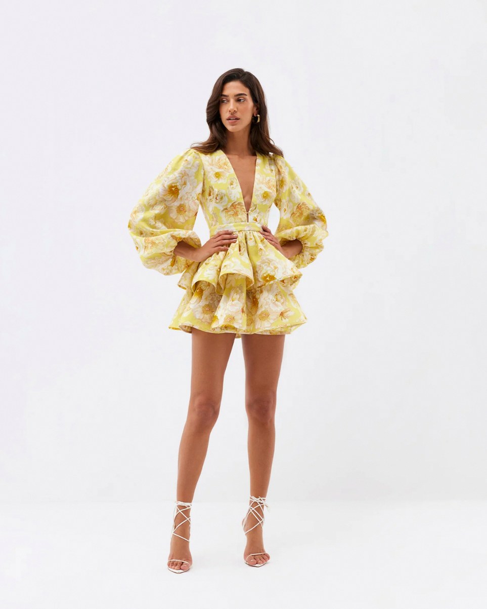 Floral Puff Sleeve Mini Dress