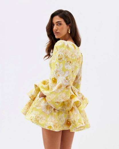 Floral Puff Sleeve Mini Dress