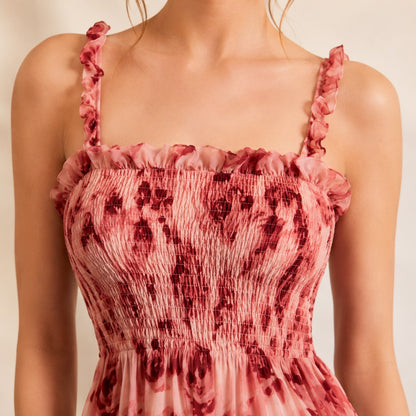 Floral Smocked Tiered Maxi Dress