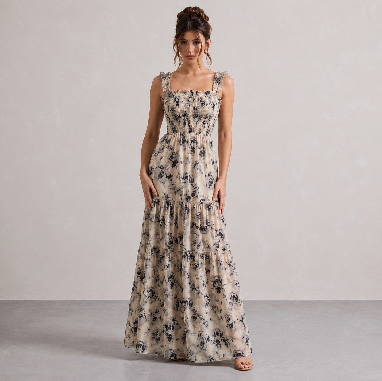 Floral Smocked Tiered Maxi Dress