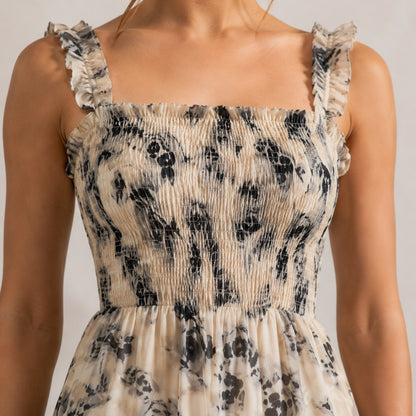 Floral Smocked Tiered Maxi Dress