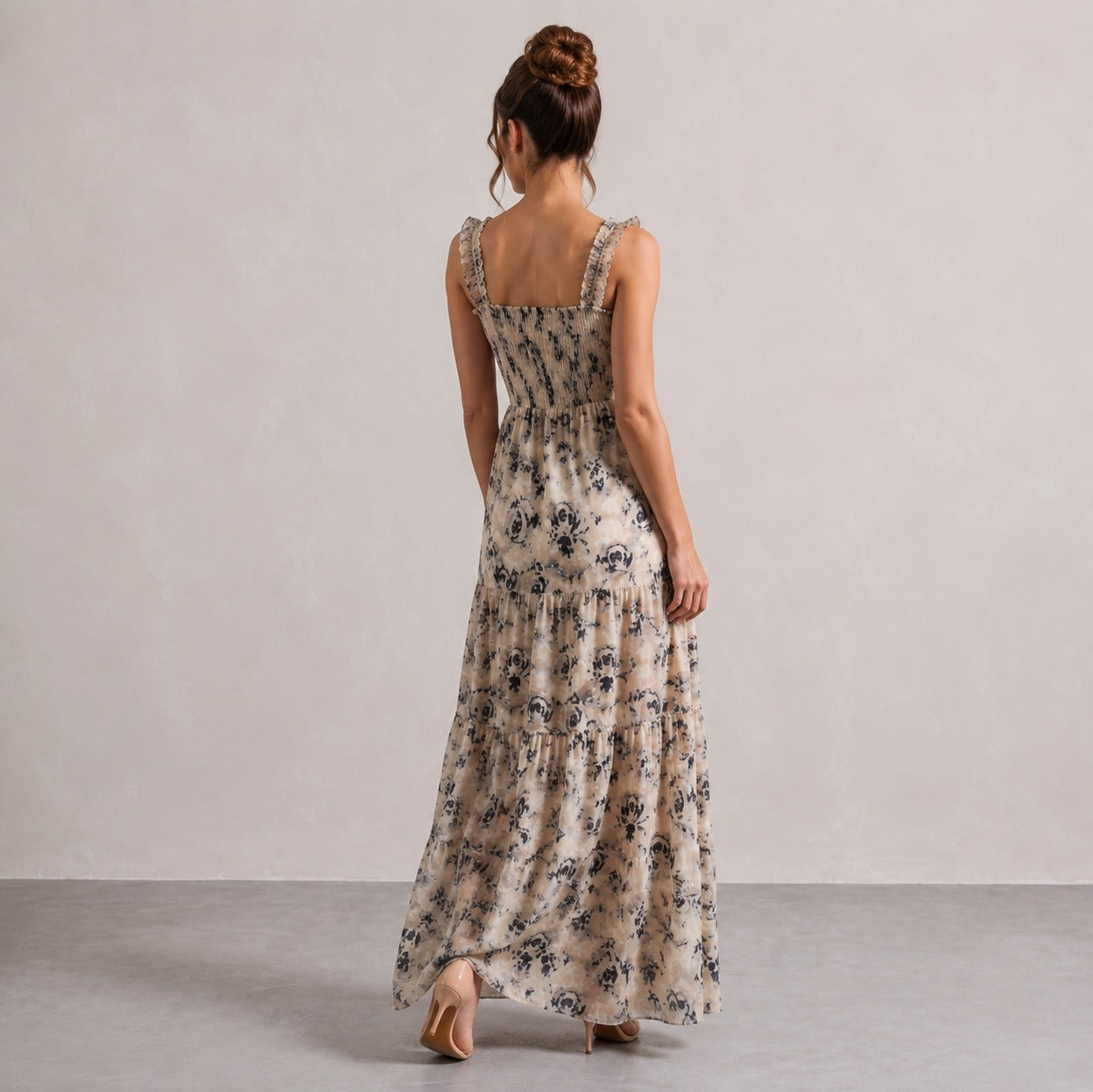 Floral Smocked Tiered Maxi Dress