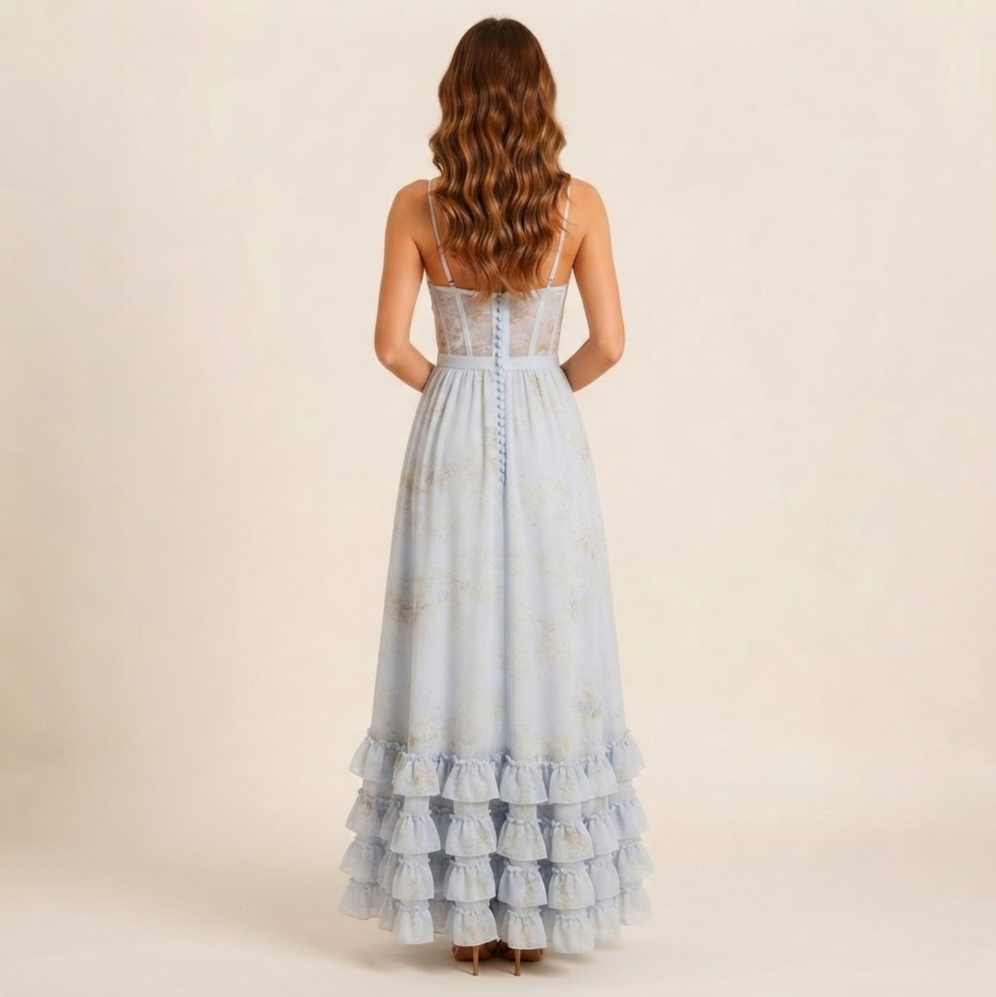 Floral Sweetheart Tiered Maxi Dress