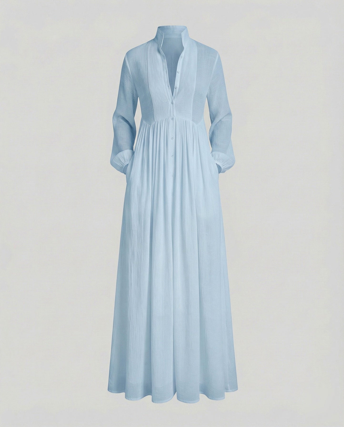 Gauze Button Front Maxi Dress
