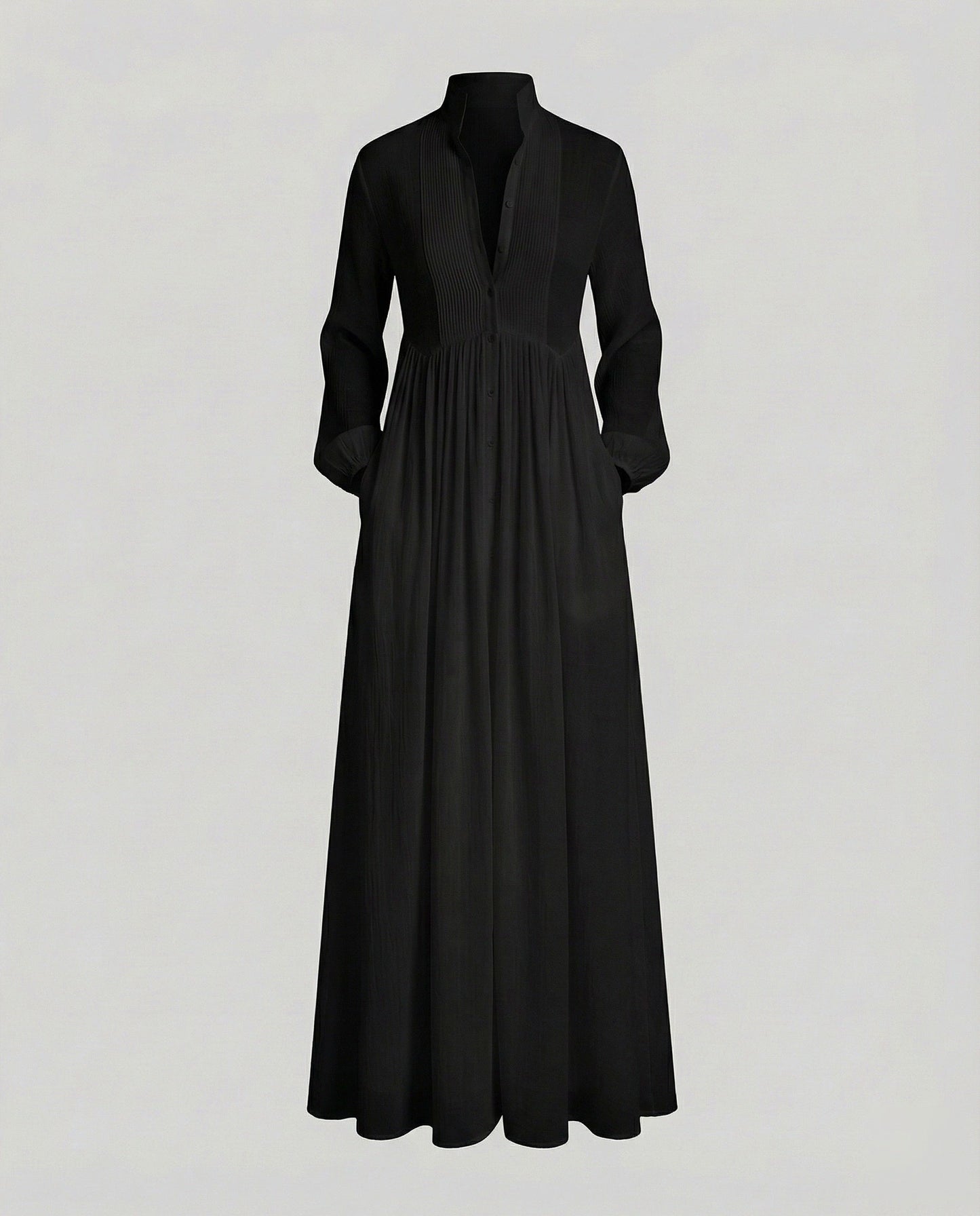 Gauze Button Front Maxi Dress