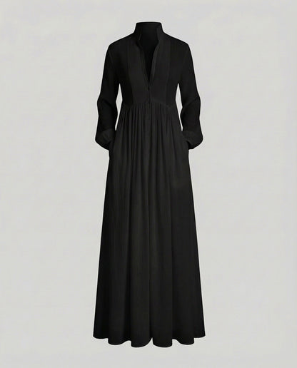 Gauze Button Front Maxi Dress