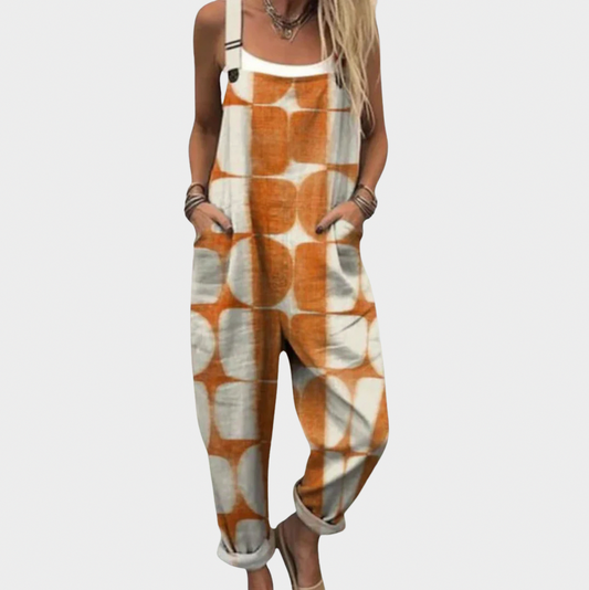 Geometric Relaxed Sleeveless Jumpsuit
