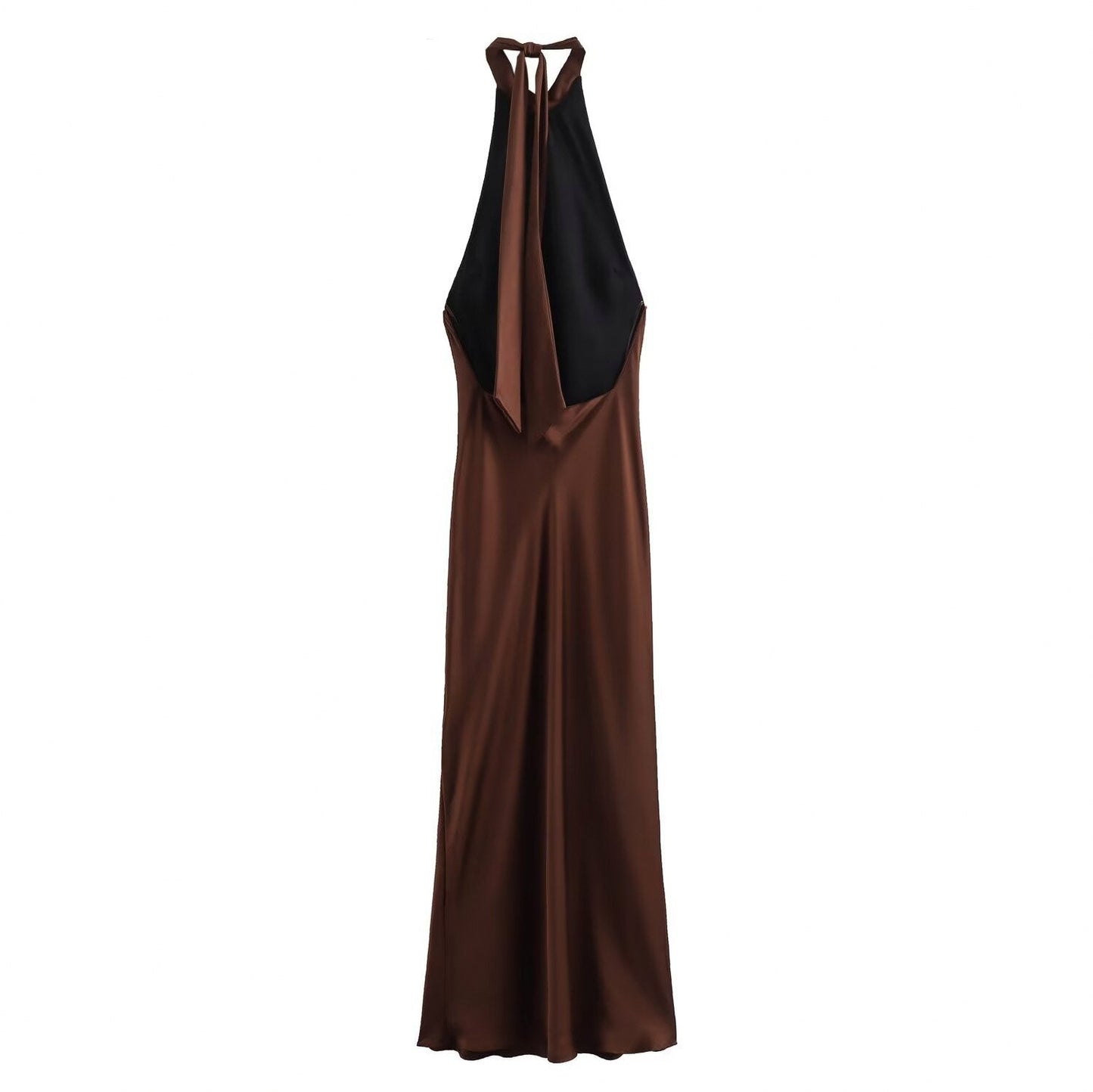 Satin Halter Maxi Slip Dress