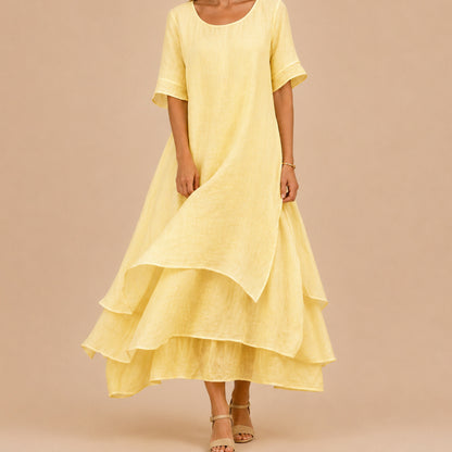Linen Tiered Maxi Dress