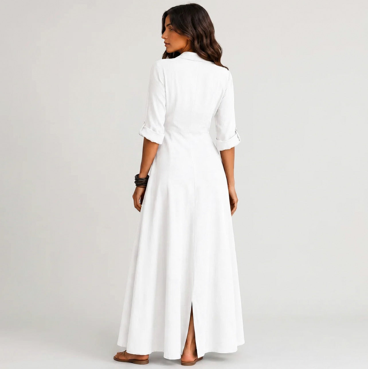 Linen Button Down Maxi Dress