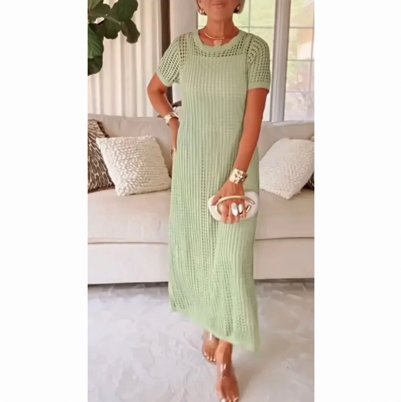 Crochet Geometric Maxi Dress